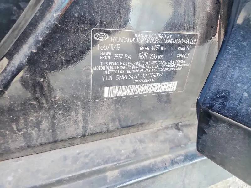 2019 HYUNDAI SONATA   