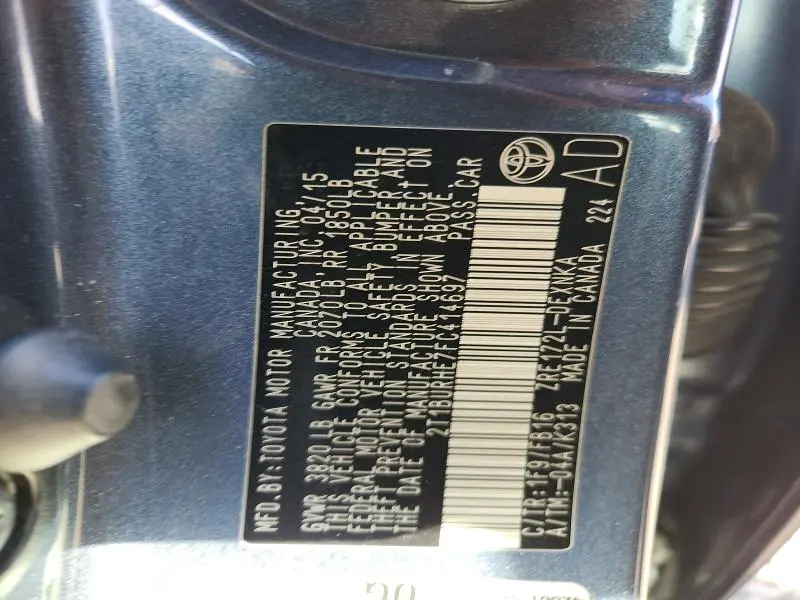2015 TOYOTA COROLLA LE  