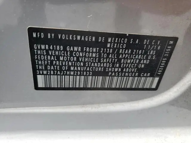 2017 VOLKSWAGEN JETTA S  