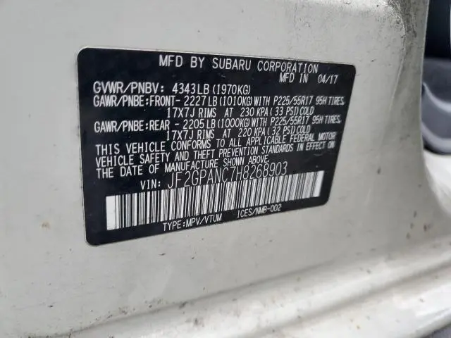 2017 SUBARU CROSSTREK LIMITED  