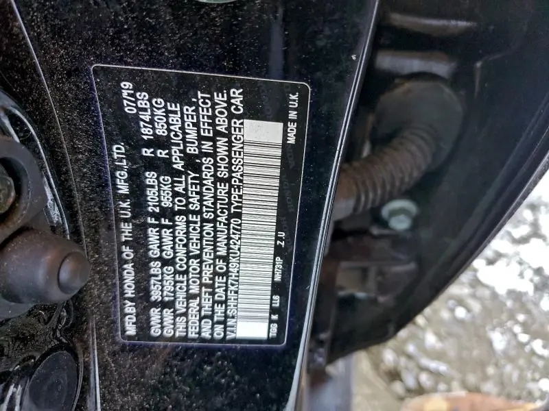 2019 HONDA CIVIC SPORT  