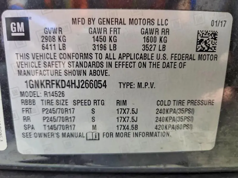 2017 CHEVROLET TRAVERSE LS  