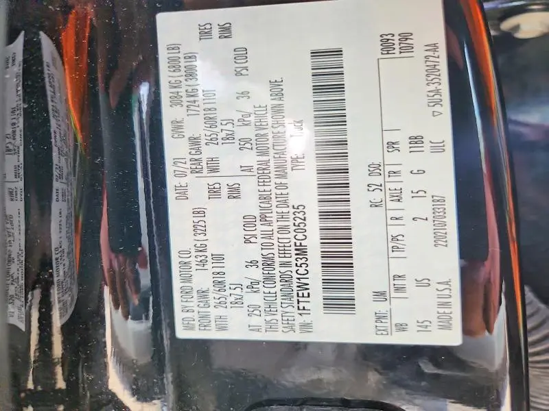 2021 FORD F150 SUPERCREW  