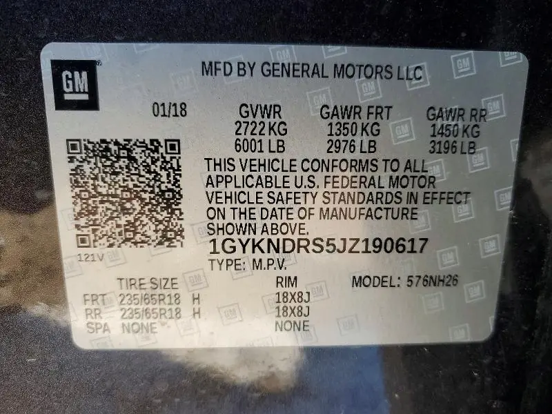 2018 CADILLAC XT5 LUXURY  