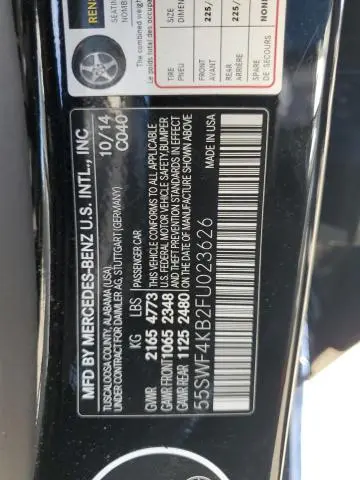 2015 MERCEDES-BENZ C 300 4MATIC  