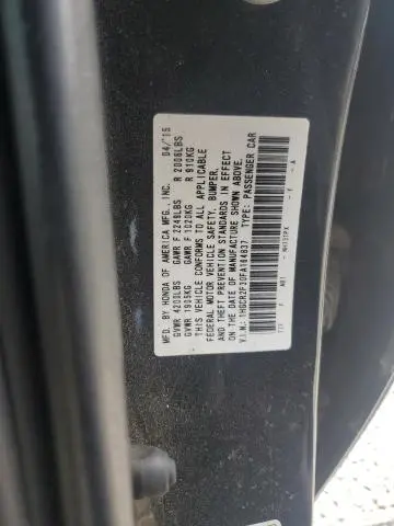 2015 HONDA ACCORD LX  