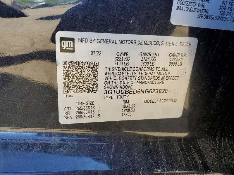2022 GMC SIERRA K1500 SLE  