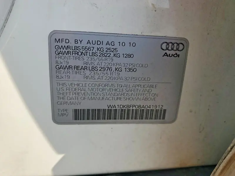 2011 AUDI Q5 PREMIUM PLUS  