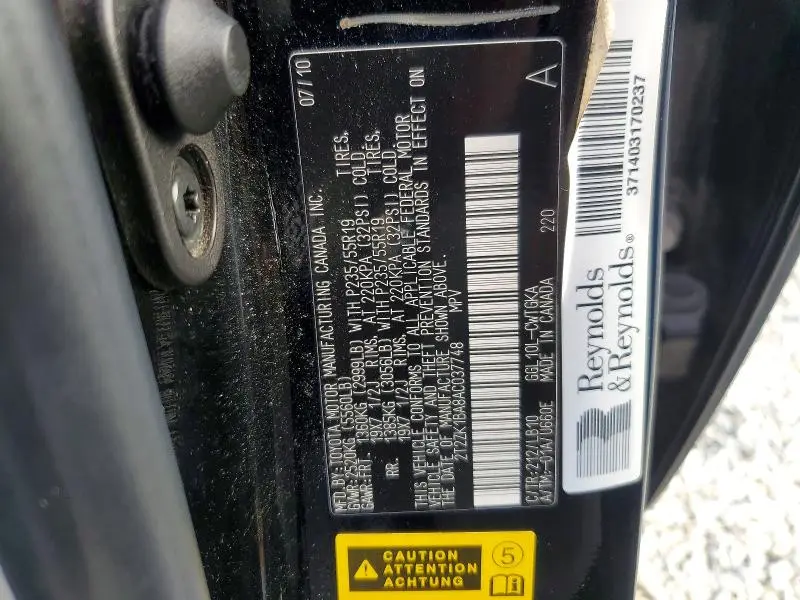 2010 LEXUS RX 350 BASE  