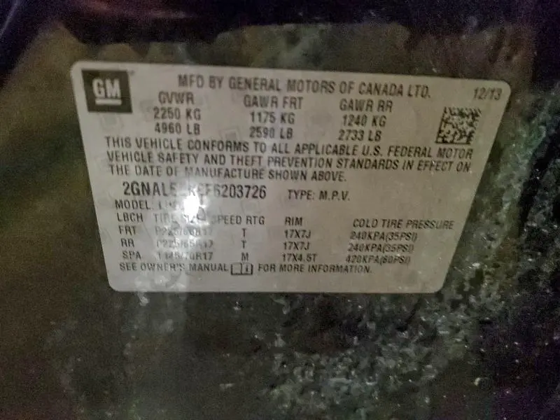 2014 CHEVROLET EQUINOX LT  