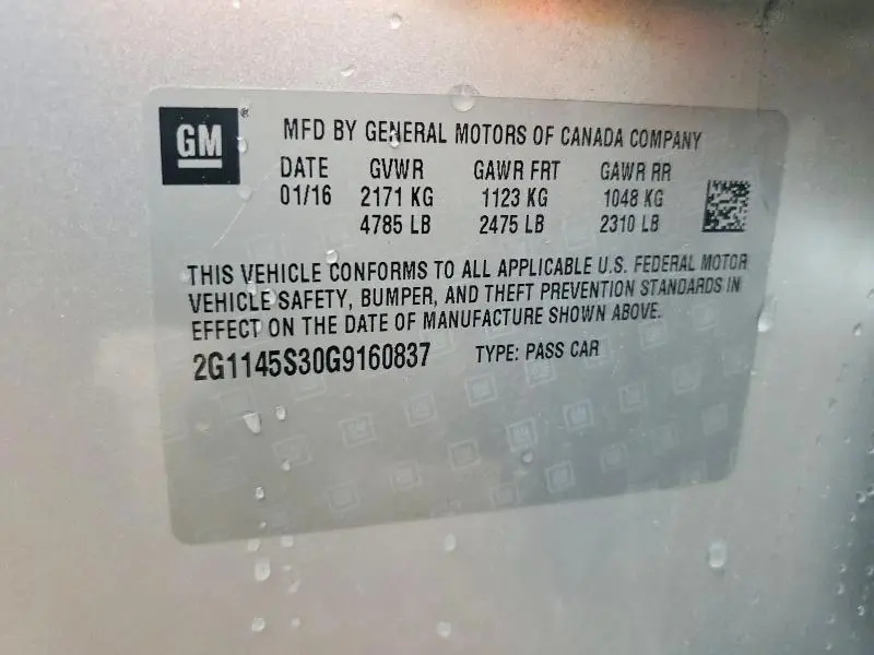 2016 CHEVROLET IMPALA LTZ  