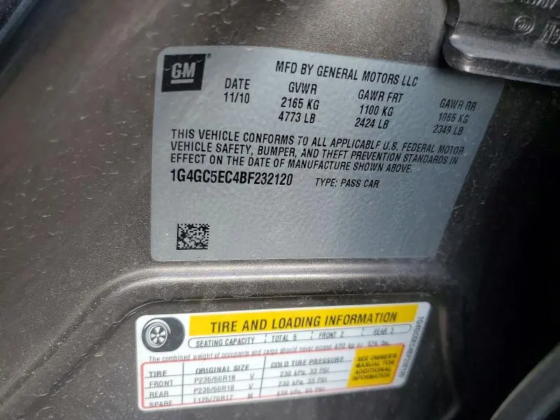 2011 BUICK LACROSSE CXL  