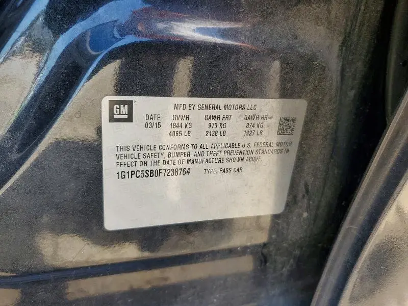 2015 CHEVROLET CRUZE LT  