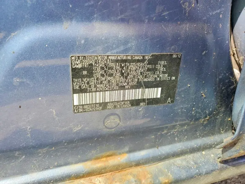 2012 TOYOTA RAV4 BASE  