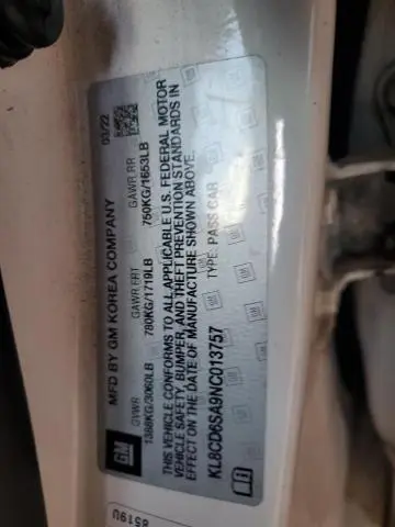 2022 CHEVROLET SPARK 1LT