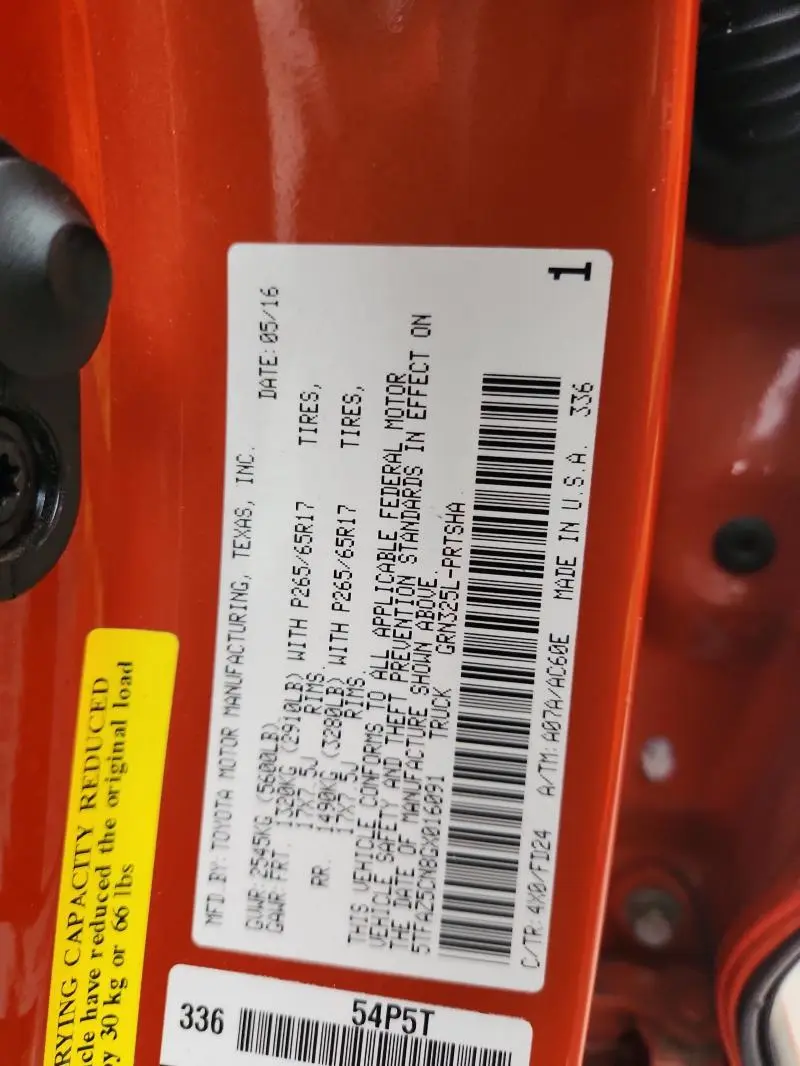 2016 TOYOTA TACOMA DOUBLE CAB  