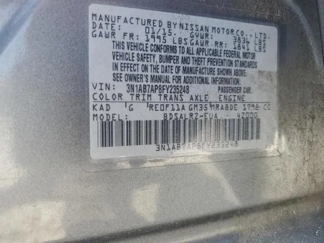 2015 NISSAN SENTRA S  
