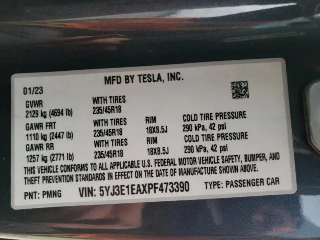 2023 TESLA MODEL 3 