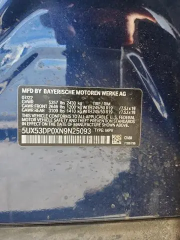 2022 BMW X3 XDRIVE30I  