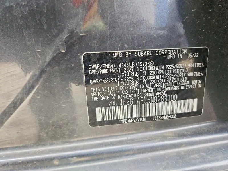 2022 SUBARU CROSSTREK PREMIUM  