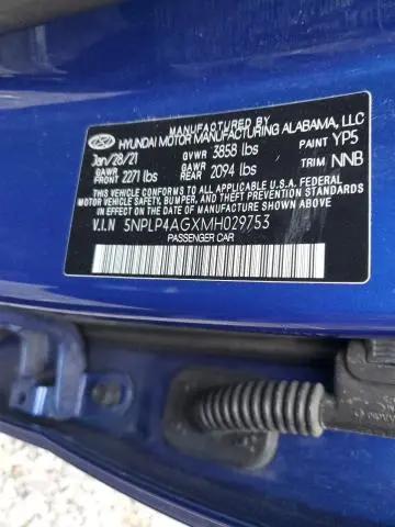 2021 HYUNDAI ELANTRA LIMITED  