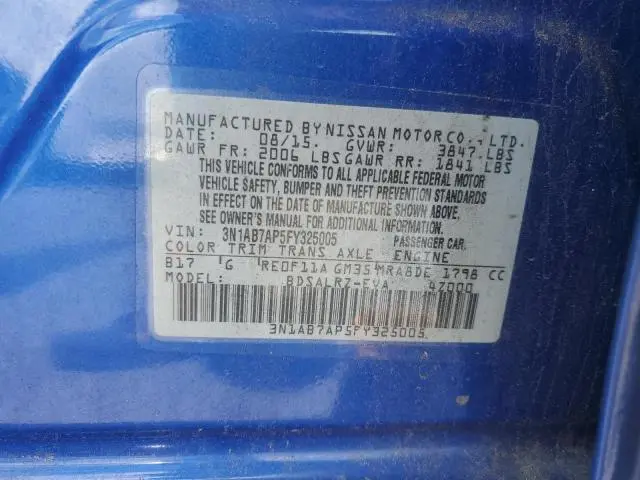 2015 NISSAN SENTRA S  