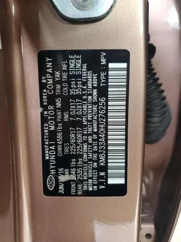 2017 HYUNDAI TUCSON LIMITED  