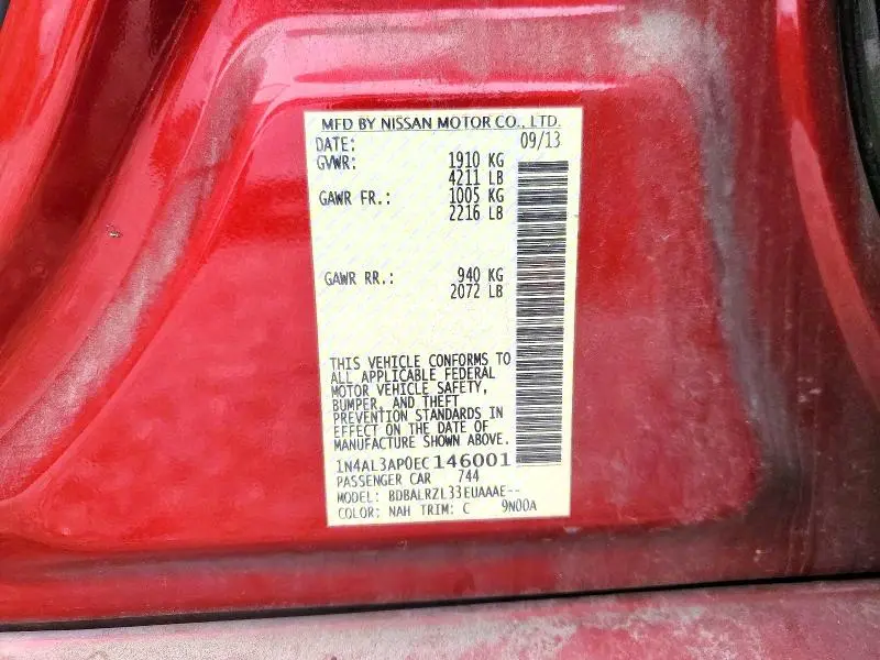 2014 NISSAN ALTIMA 2.5 S  