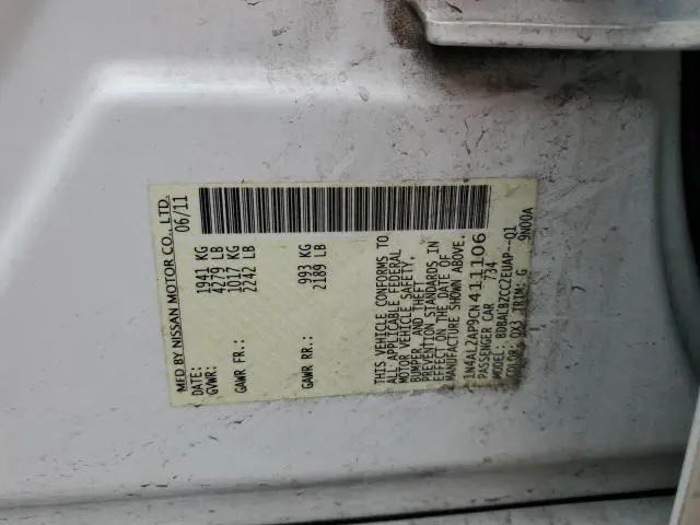 2012 NISSAN ALTIMA BASE  