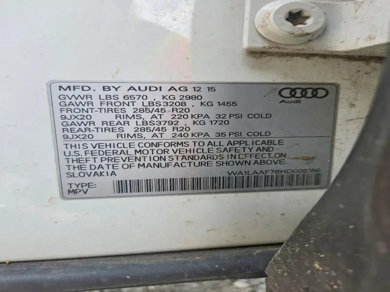 2017 AUDI Q7   