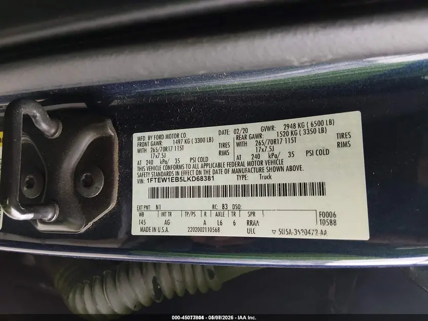2020 FORD F-150 XL