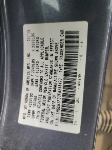 2015 HONDA ACCORD LX  