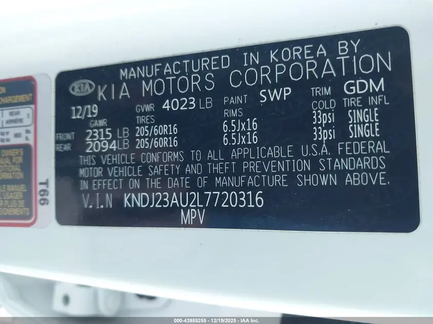 2020 KIA SOUL S