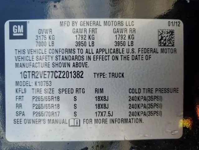2012 GMC SIERRA K1500 SLE  