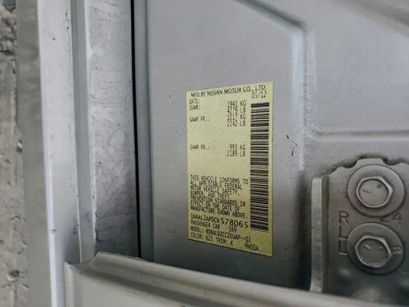 2012 NISSAN ALTIMA BASE  