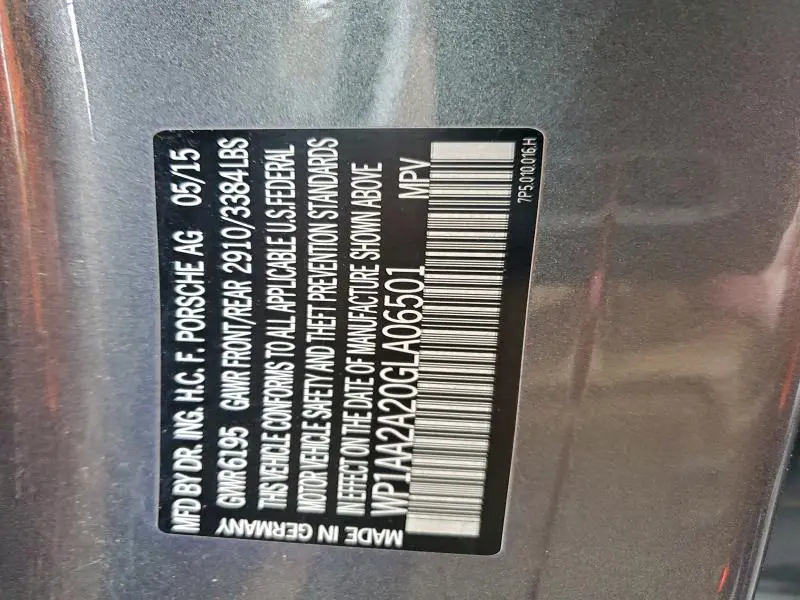 2016 PORSCHE CAYENNE   