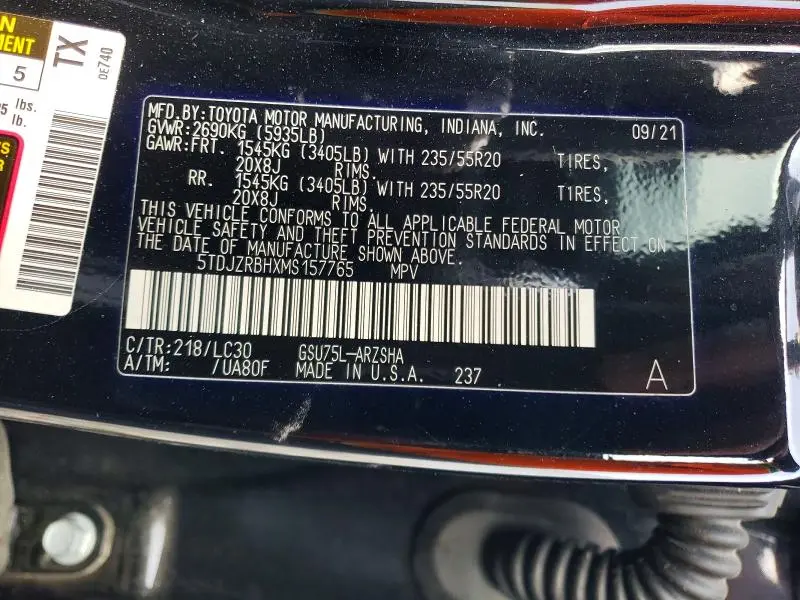 2021 TOYOTA HIGHLANDER XSE  