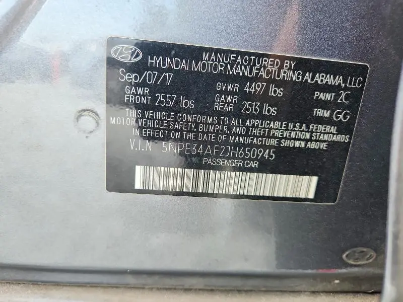 2018 HYUNDAI SONATA SEL  