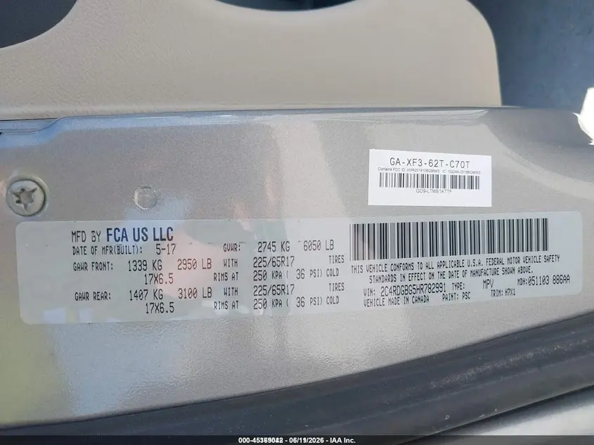 2017 DODGE GRAND CARAVAN SE