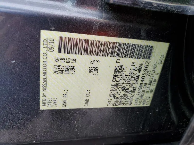 2011 NISSAN ALTIMA 3.5 SR  