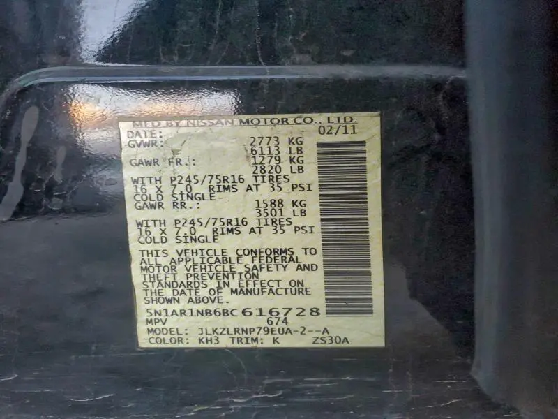 2011 NISSAN PATHFINDER S  