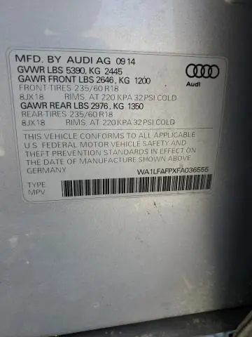 2015 AUDI Q5 PREMIUM PLUS  