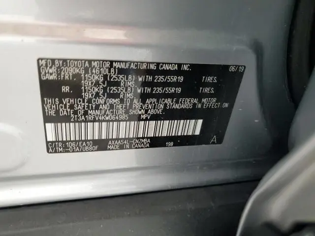 2019 TOYOTA RAV4 XLE PREMIUM  