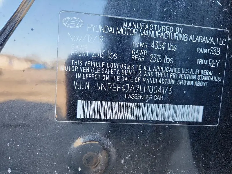 2020 HYUNDAI SONATA SEL  