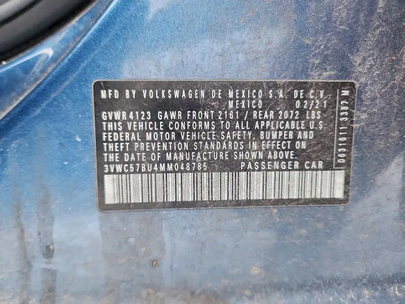 2021 VOLKSWAGEN JETTA S  