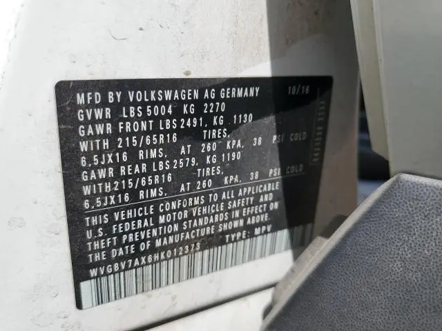 2017 VOLKSWAGEN TIGUAN S  