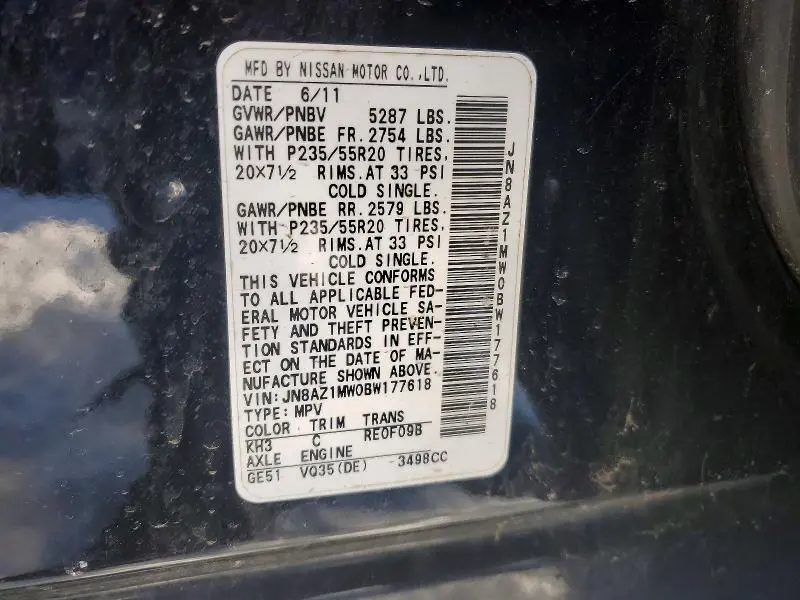 2011 NISSAN MURANO S  