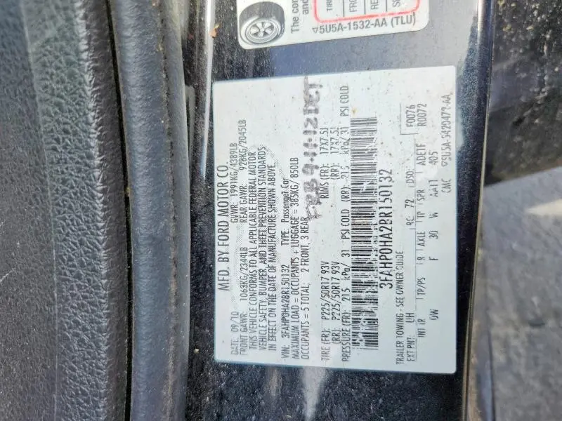 2011 FORD FUSION SE  