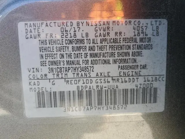 2017 NISSAN SENTRA SR TURBO  