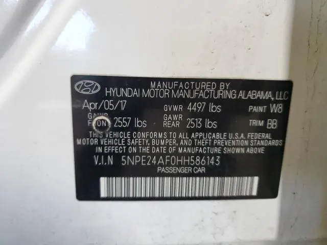 2017 HYUNDAI SONATA SE  